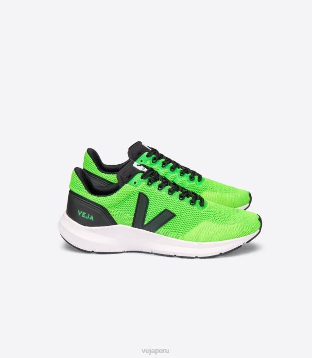 zapatos H28JT206 hombres Veja marlin v-knit vert negro fluo
