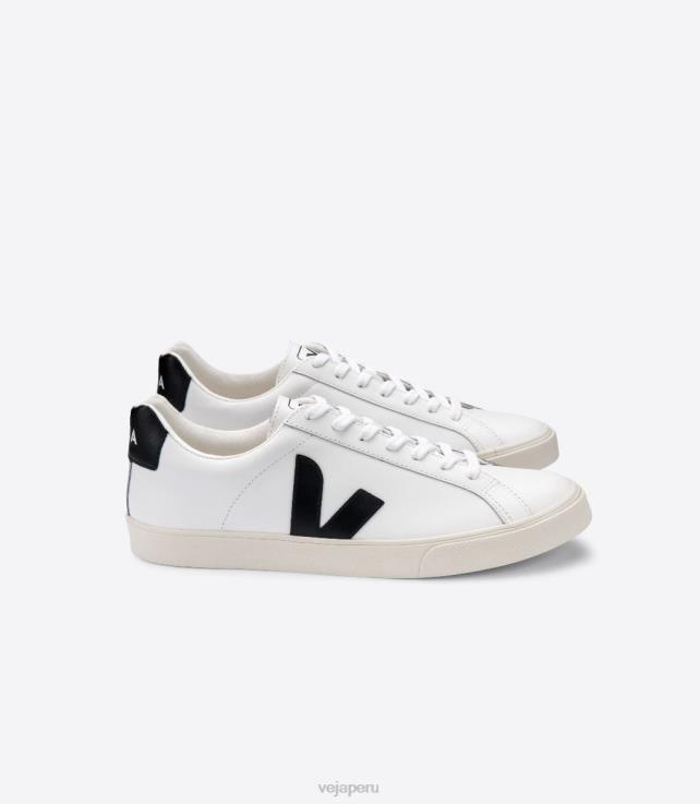 zapatos H28JT91 hombres Veja esplar cuero blanco negro