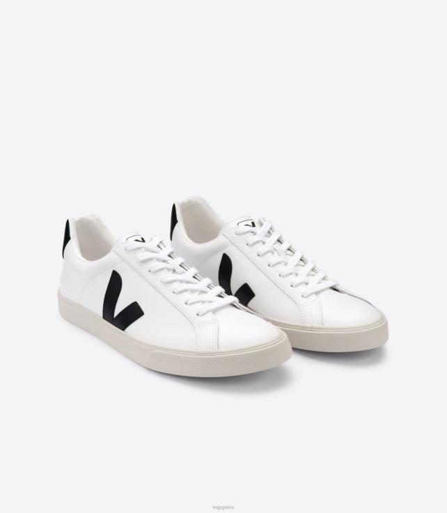 zapatos H28JT91 hombres Veja esplar cuero blanco negro