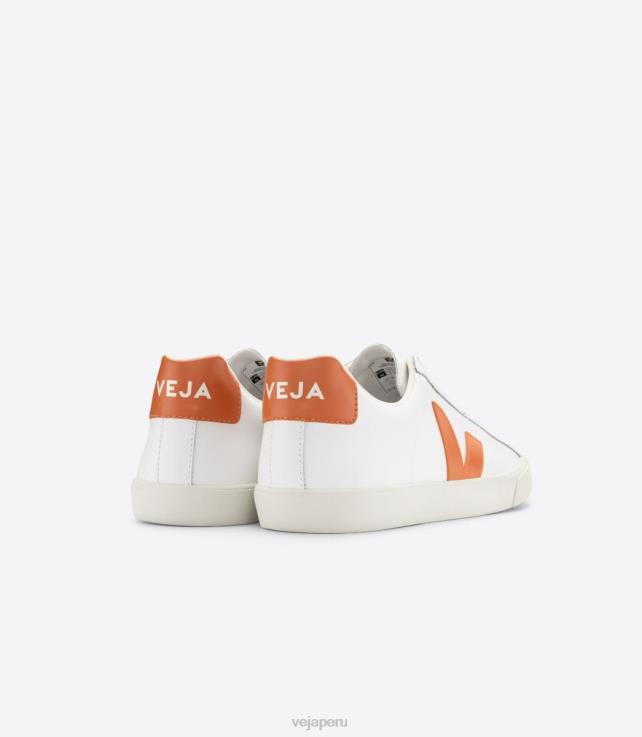zapatos H28JT93 hombres Veja calabaza cuero esplar blanco