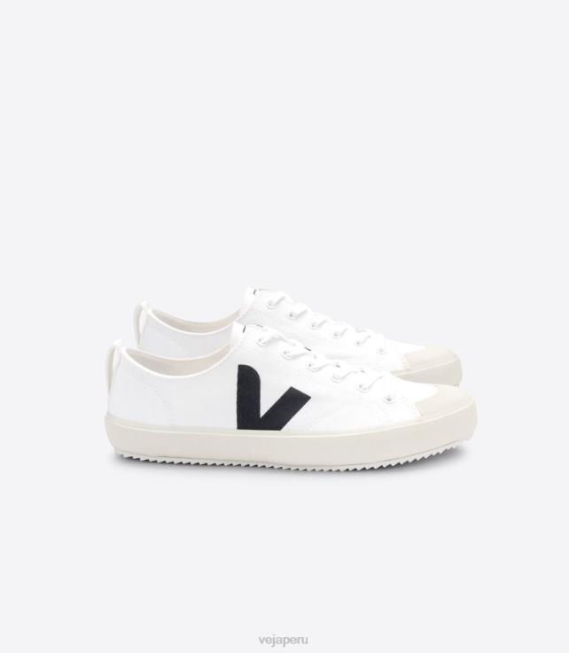 zapatos H28JT150 hombres Veja nova lienzo blanco negro