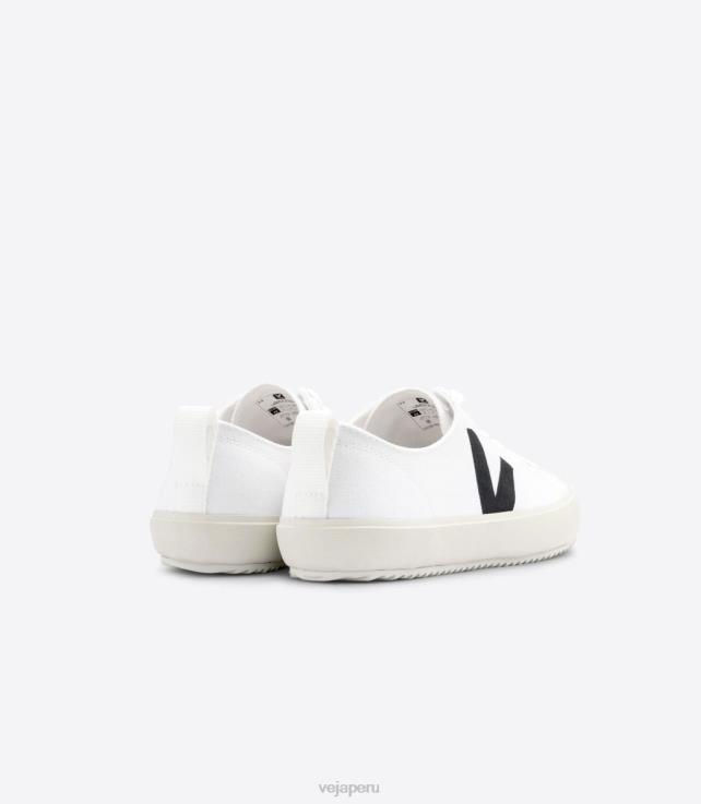 zapatos H28JT150 hombres Veja nova lienzo blanco negro