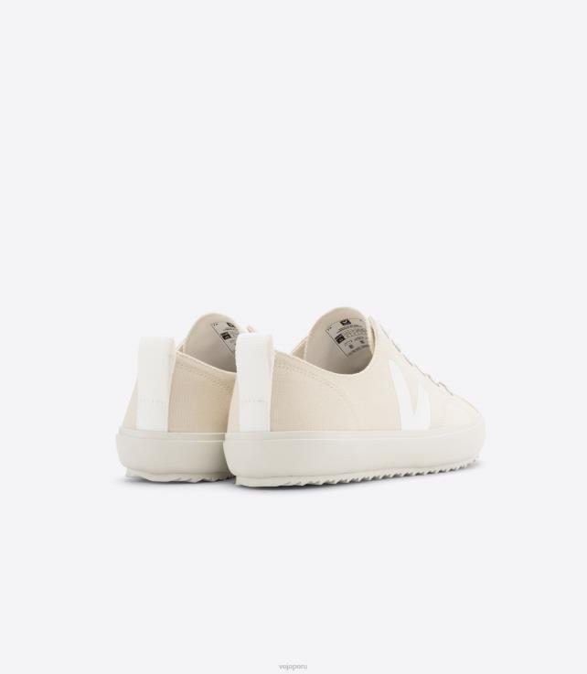 zapatos H28JT154 hombres Veja nova lienzo areia blanco