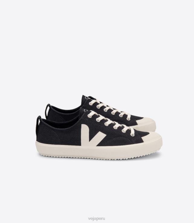 zapatos H28JT156 hombres Veja nova lienzo negro pierre