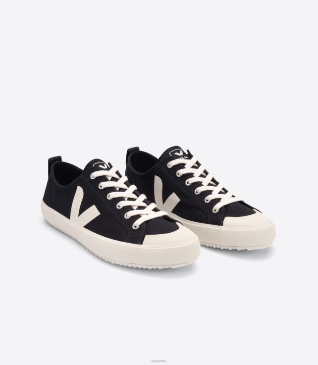 zapatos H28JT156 hombres Veja nova lienzo negro pierre