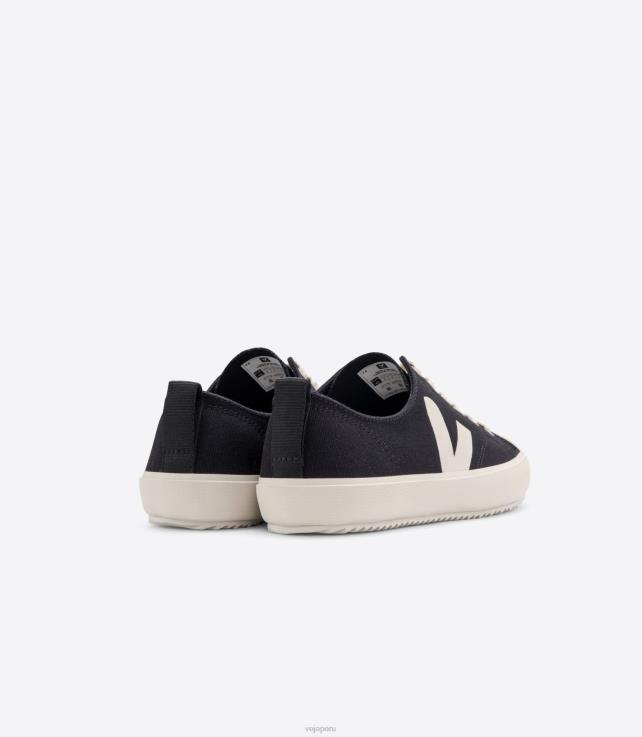 zapatos H28JT156 hombres Veja nova lienzo negro pierre