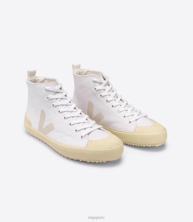zapatos H28JT159 hombres Veja lona nova ht suela mantequilla blanca