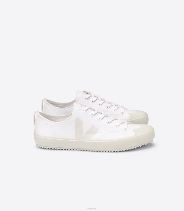 zapatos H28JT160 hombres Veja nova lienzo pierre blanco