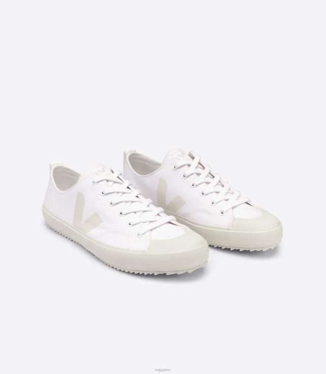 zapatos H28JT160 hombres Veja nova lienzo pierre blanco