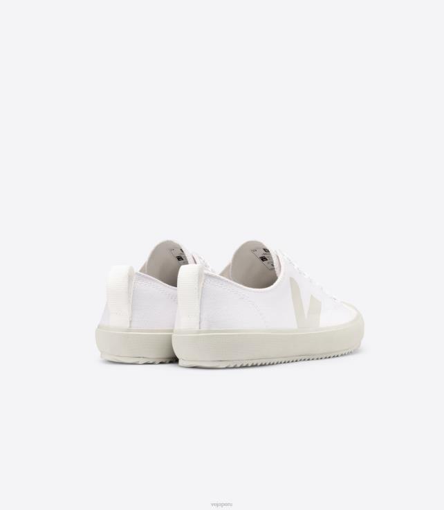 zapatos H28JT160 hombres Veja nova lienzo pierre blanco