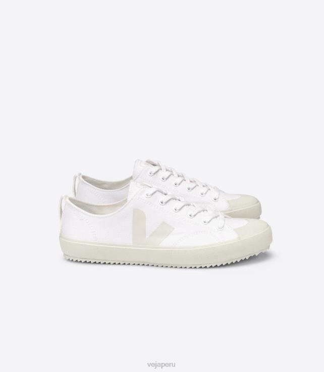 zapatos H28JT160 hombres Veja nova lienzo pierre blanco