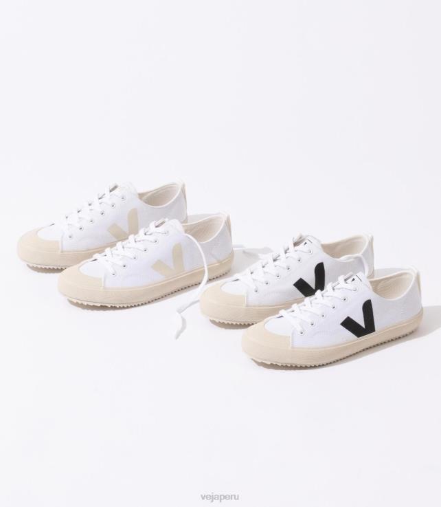 zapatos H28JT160 hombres Veja nova lienzo pierre blanco