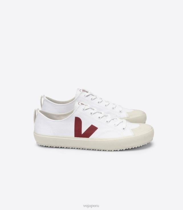 zapatos H28JT161 hombres Veja lienzo nova blanco marsala