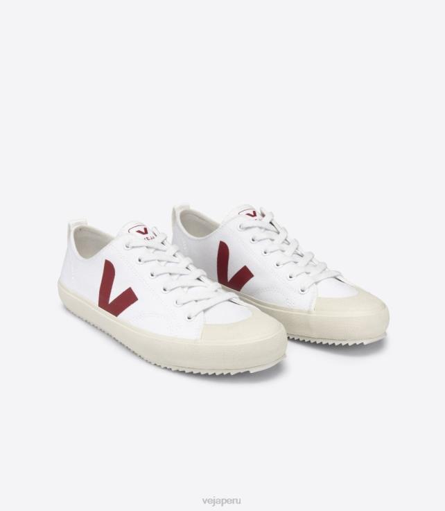 zapatos H28JT161 hombres Veja lienzo nova blanco marsala