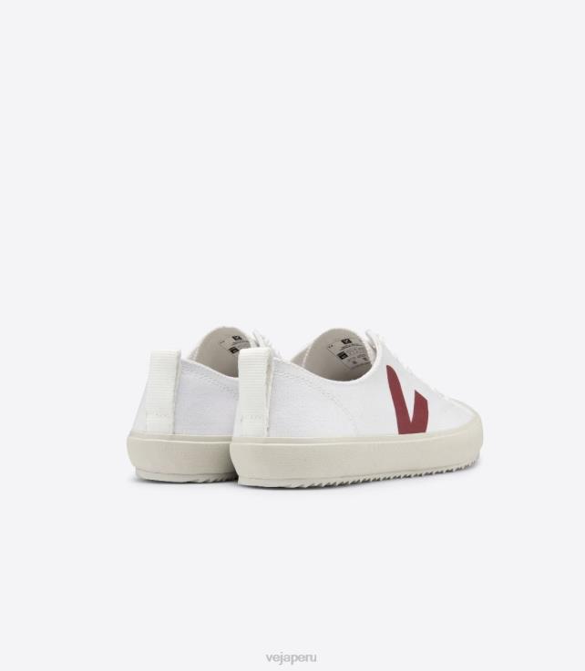 zapatos H28JT161 hombres Veja lienzo nova blanco marsala