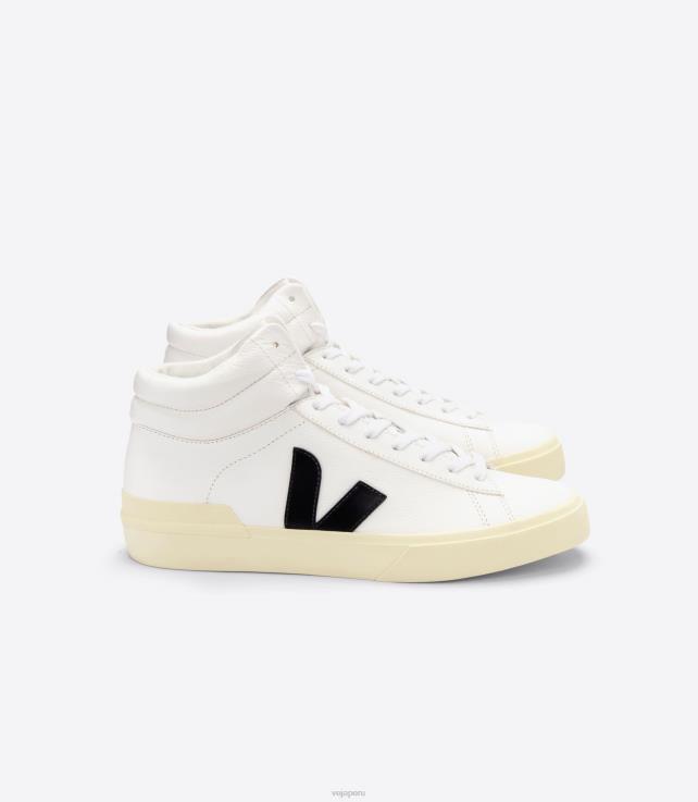 zapatos H28JT70 hombres Veja minotauro cuero sin cromo blanco negro mantequilla