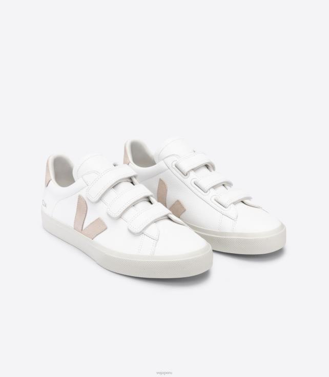 zapatos H28JT113 hombres Veja Recife cuero sin cromo sable blanco