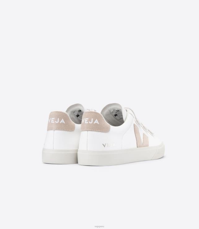 zapatos H28JT113 hombres Veja Recife cuero sin cromo sable blanco
