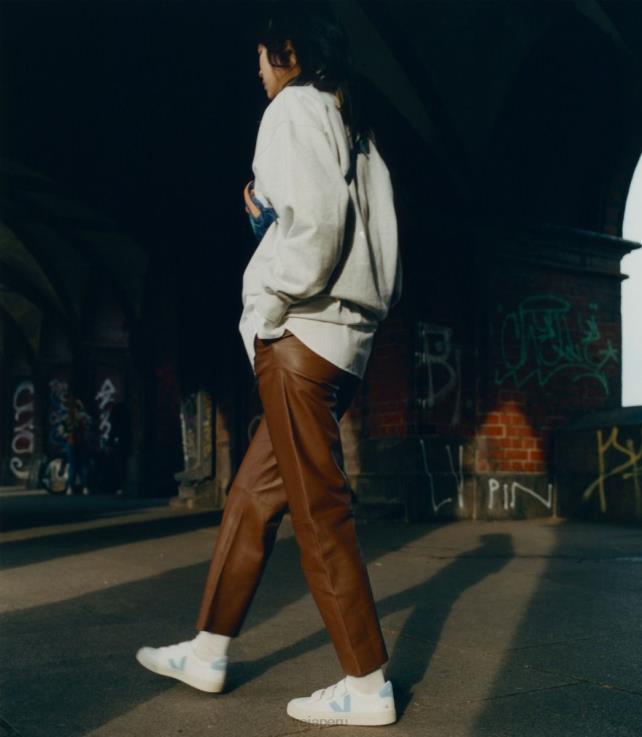 zapatos H28JT116 hombres Veja Recife cuero sin cromo acero blanco