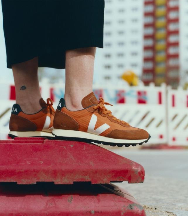 zapatos H28JT104 hombres Veja rio branco alveomesh calabaza blanca