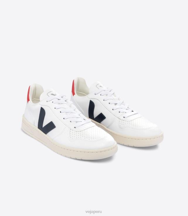 zapatos H28JT42 hombres Veja v-10 cwl blanco nautico pekin
