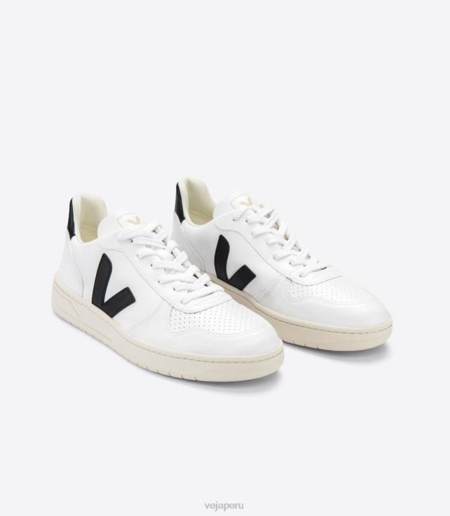 zapatos H28JT43 hombres Veja v-10 cwl blanco negro