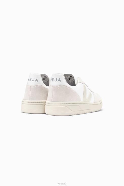 zapatos H28JT44 hombres Veja v-10 b-mesh blanco natural pierre