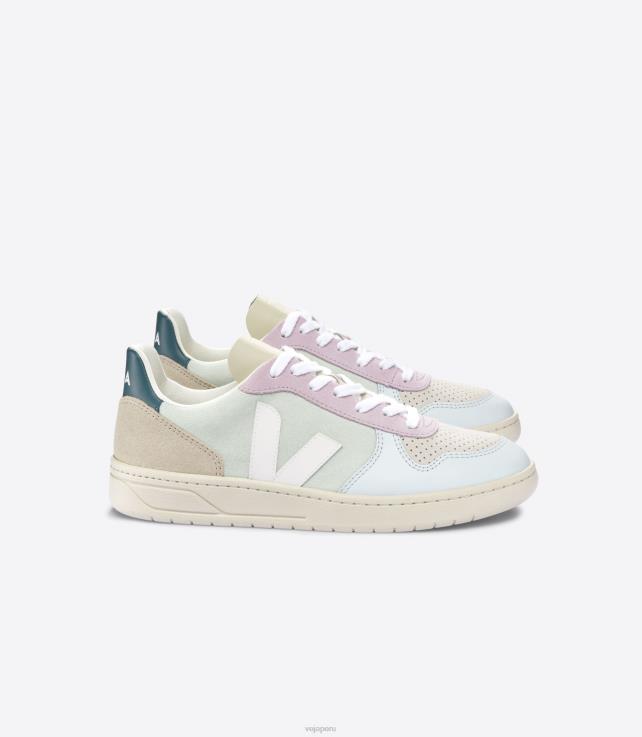 zapatos H28JT53 hombres Veja v-10 ante jade blanco multico