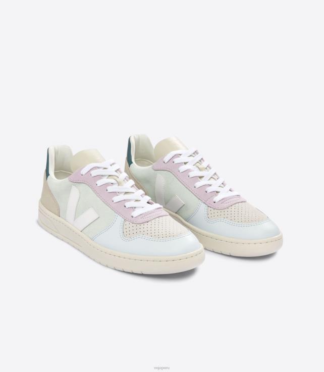 zapatos H28JT53 hombres Veja v-10 ante jade blanco multico