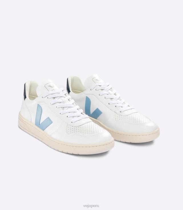 zapatos H28JT55 hombres Veja v-10 cwl acero blanco nautico