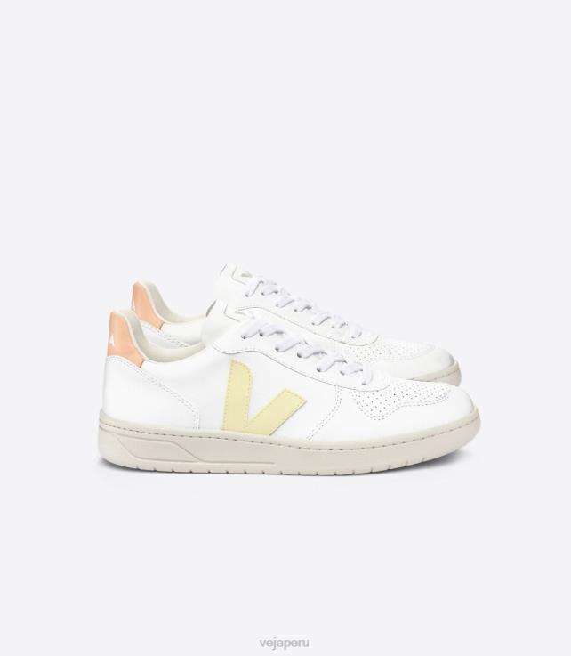 zapatos H28JT59 hombres Veja v-10 cwl melocotón sol blanco