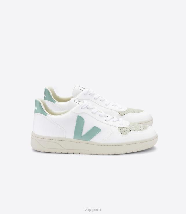 zapatos H28JT64 hombres Veja v-10 cwl matcha blanco