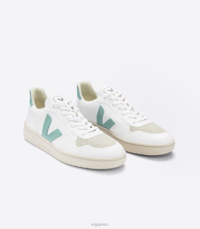 zapatos H28JT64 hombres Veja v-10 cwl matcha blanco