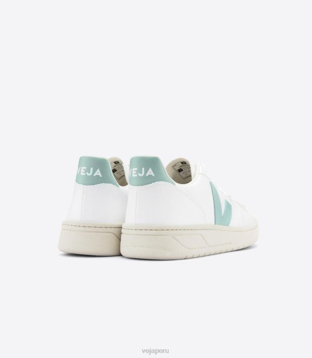 zapatos H28JT64 hombres Veja v-10 cwl matcha blanco
