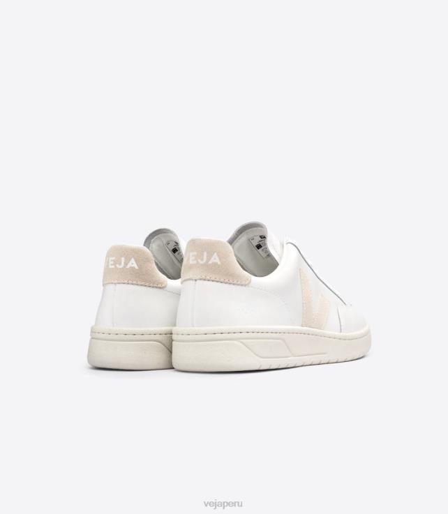 zapatos H28JT25 hombres Veja v-12 cuero blanco sable