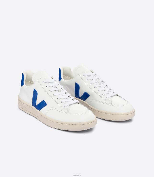 zapatos H28JT26 hombres Veja v-12 cuero blanco paros