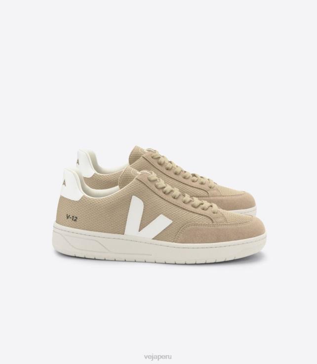 zapatos H28JT29 hombres Veja v-12 vegano alveomesh duna blanco