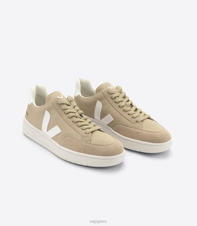zapatos H28JT29 hombres Veja v-12 vegano alveomesh duna blanco