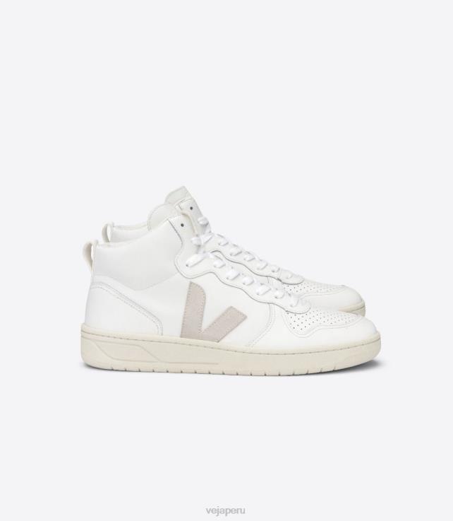 zapatos H28JT81 hombres Veja v-15 cuero blanco