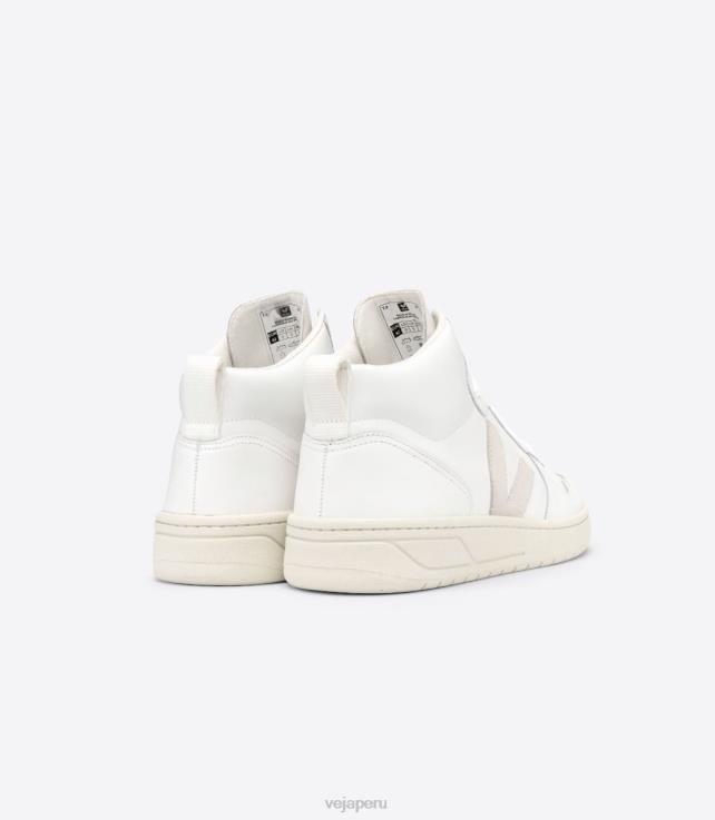 zapatos H28JT81 hombres Veja v-15 cuero blanco