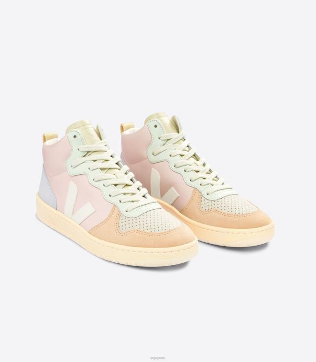 zapatos H28JT86 hombres Veja v-15 cuero petale blanco multico