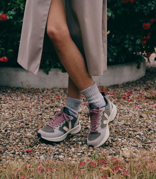 zapatos H28JT183 hombres Veja gamuza venturi kaki sable oxford gris