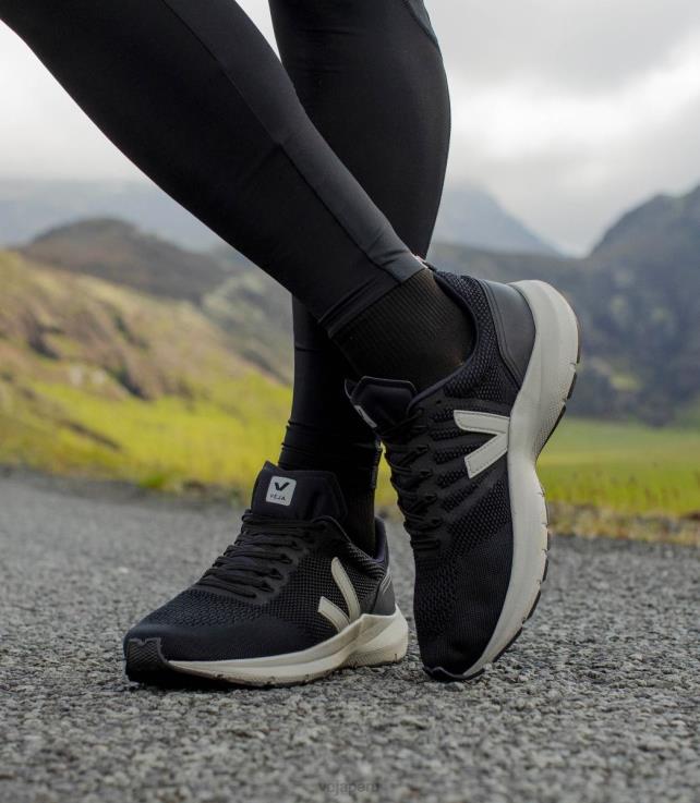 zapatos H28JT278 mujer Veja marlin v-knit negro oxford gris