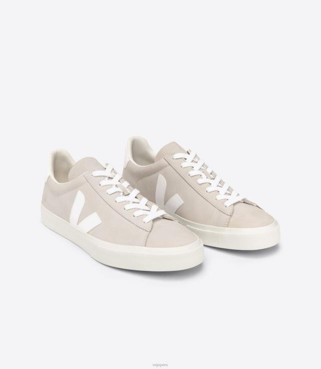 zapatos H28JT228 mujer Veja campo nubuck blanco natural