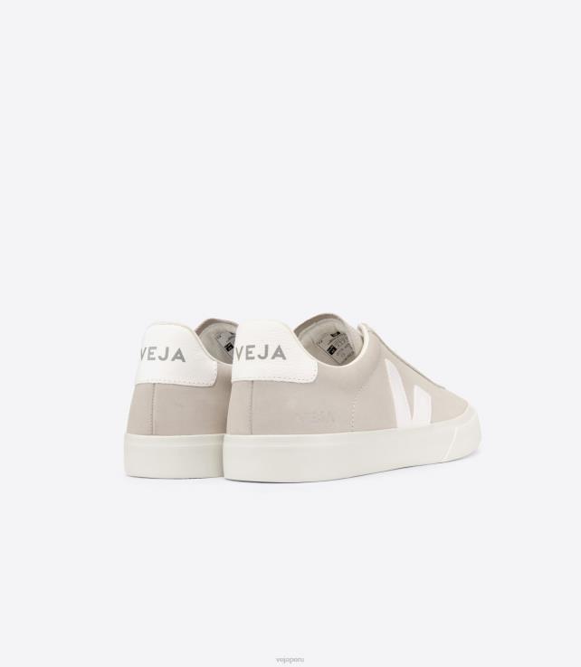 zapatos H28JT228 mujer Veja campo nubuck blanco natural