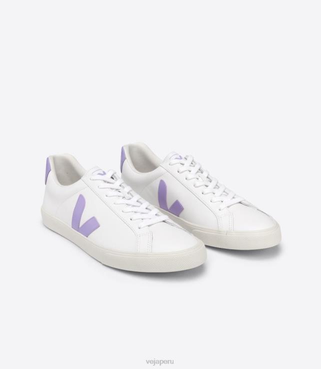 zapatos H28JT243 mujer Veja esplar cuero blanco lavanda