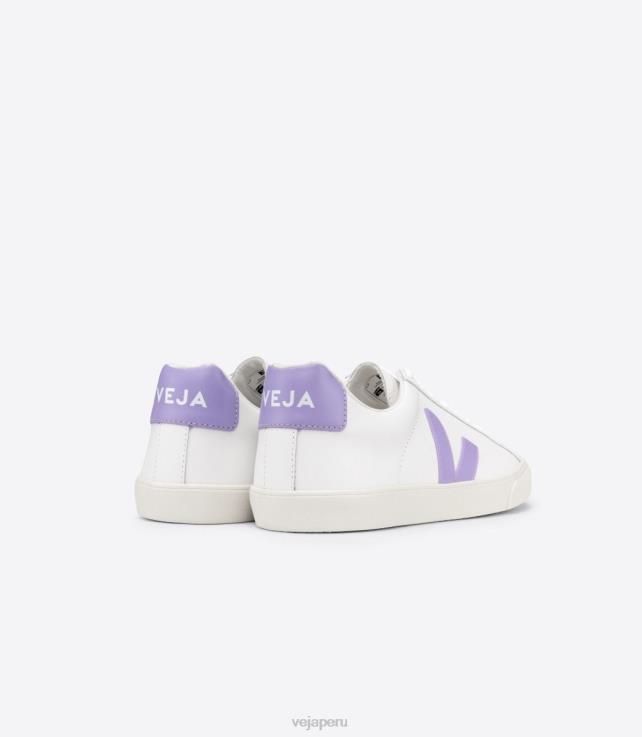 zapatos H28JT243 mujer Veja esplar cuero blanco lavanda