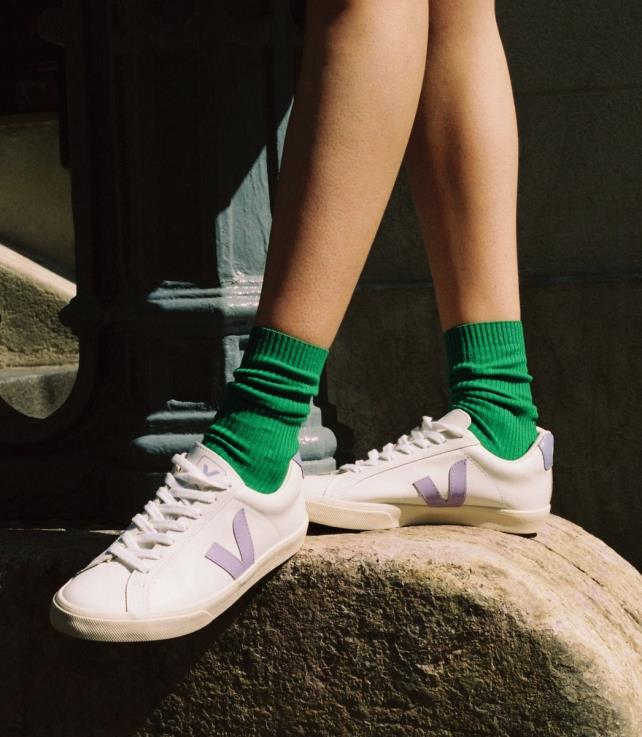 zapatos H28JT243 mujer Veja esplar cuero blanco lavanda