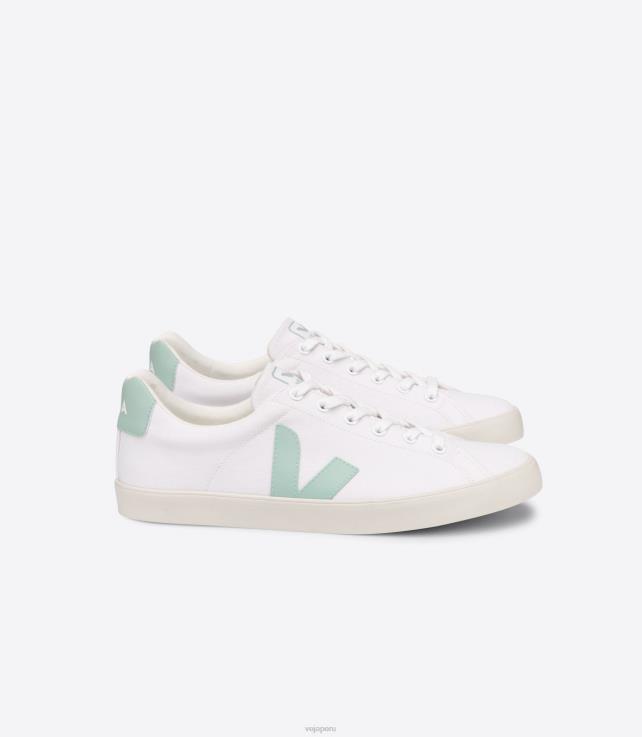 zapatos H28JT244 mujer Veja esplar se lienzo matcha blanco