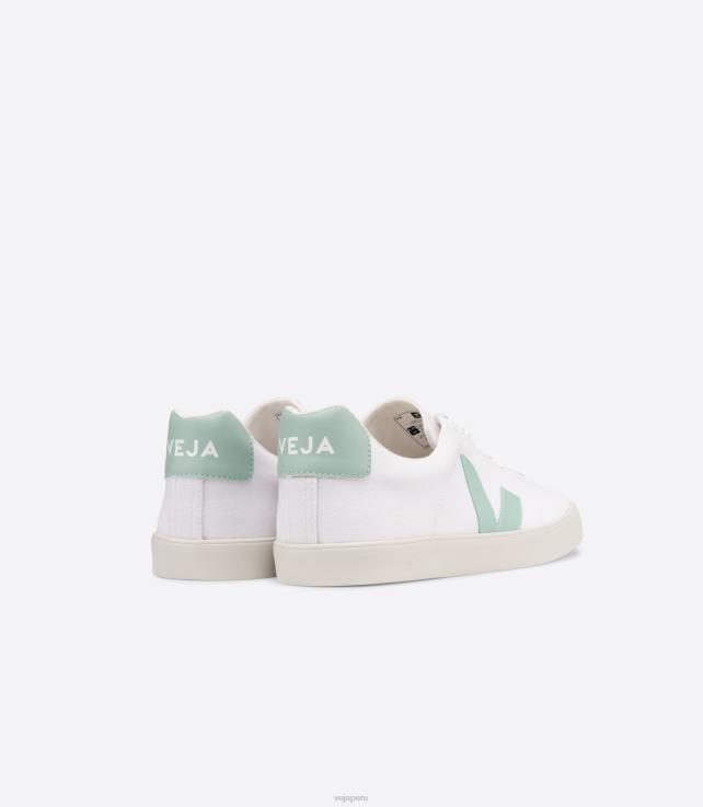 zapatos H28JT244 mujer Veja esplar se lienzo matcha blanco